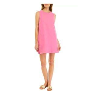 Crown & Ivy Women’s Pink Linen Sleeveless Shift Dress 16